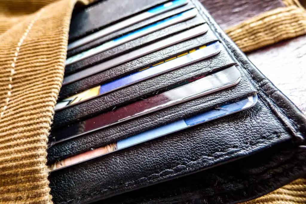 wallet with many cards