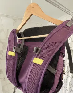backpack upside down on hanger