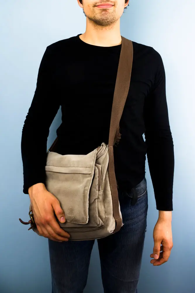 Article: Can You Wash a Messenger Bag? Image shows a Young Man With Messenger bag