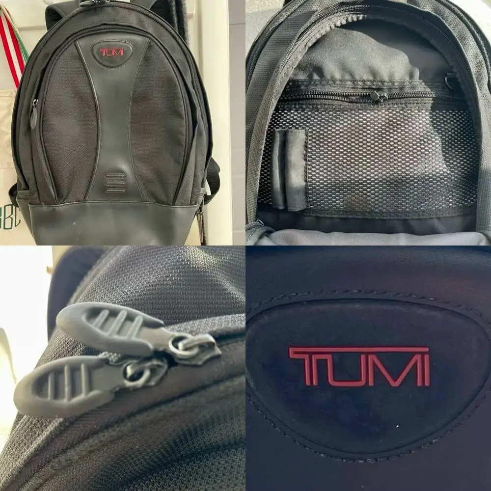 TUMI daypack collage